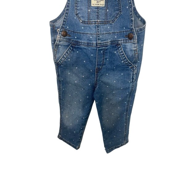 OSHGOSH Toddler Girl 2T Polka Dot Vestbak Denim Overalls - Picture 5 of 10